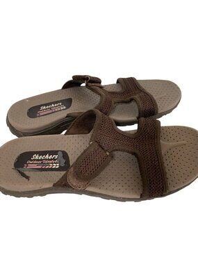 Skechers Womens Size 8 Adjustable Outdoor lifestyle sandals Slide Bown Slip On F